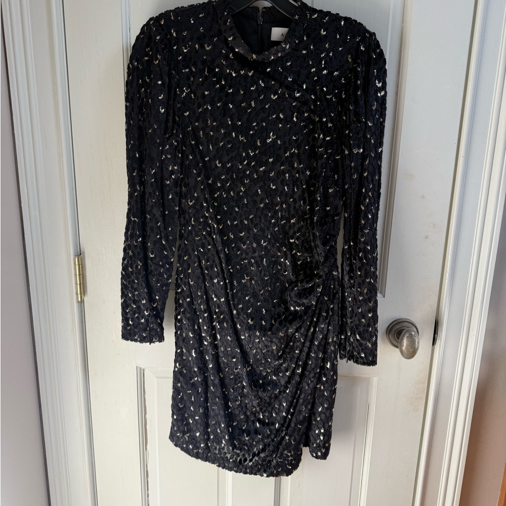 ALC Black and Gold Sequin Dress